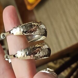 Shiny Silver toned Hoop Earrings